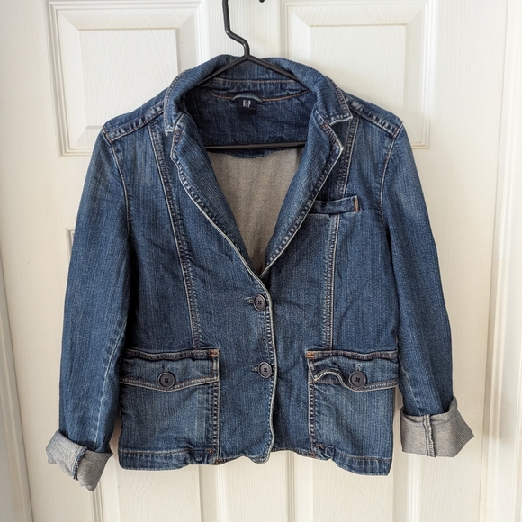 Vintage Y2K GAP Denim Blazer Size 8 - Picture 2 of 10